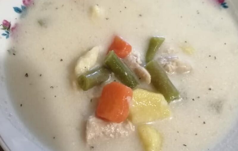 tárkonyos zöldbableves